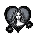 Isabelle Layla heart shape tattoo design idea
