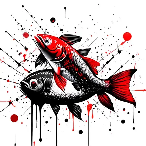 Pisces and Constellation  tattoo design idea