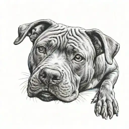 pit bull terrier dog tattoo design idea