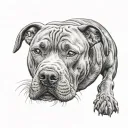 pit bull terrier dog tattoo design idea
