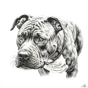 pit bull terrier dog tattoo design idea