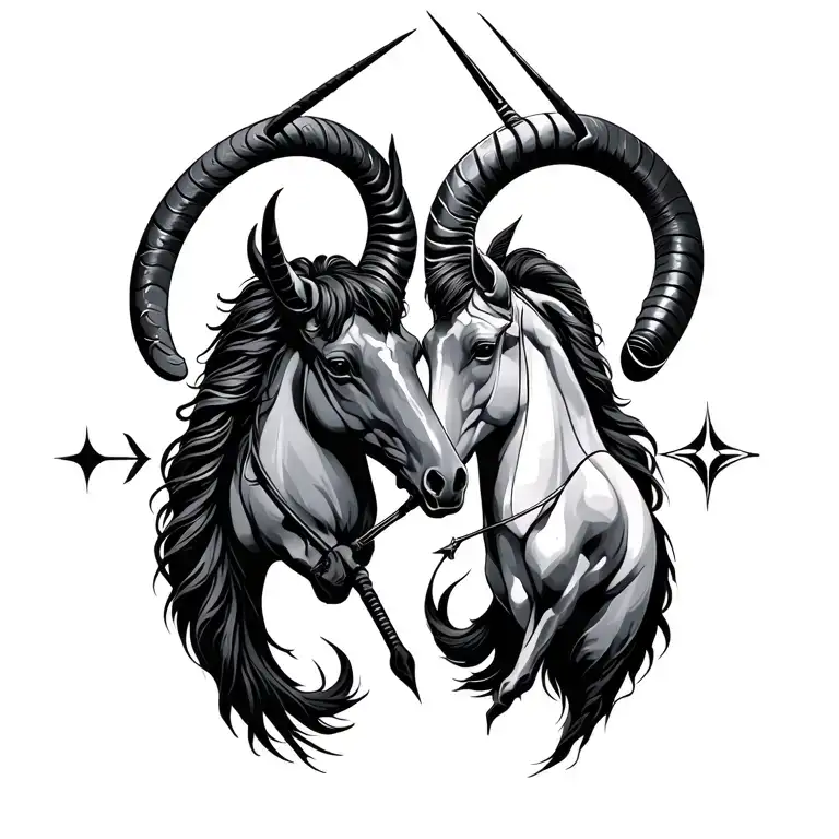Sagittarius And Capricorn tattoo design idea