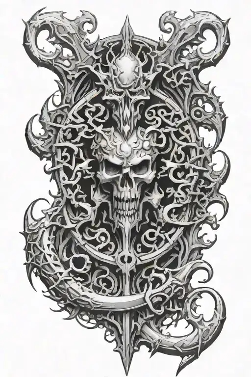 chaos gods symbols Warhammer Korn Spanish nurgle tzeench tattoo design idea