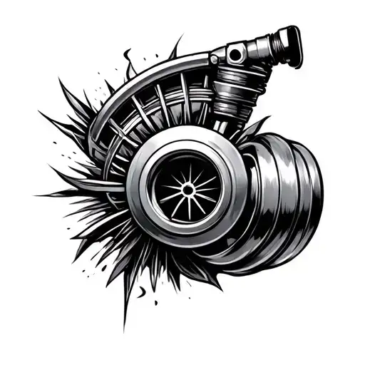 turbocharger tattoo design idea