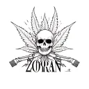 "zorian" weed money guns n roses tattoo design idea