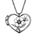 heart shaped locket with flower in it tattoo design idea