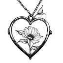 heart shaped locket with flower in it tattoo design idea
