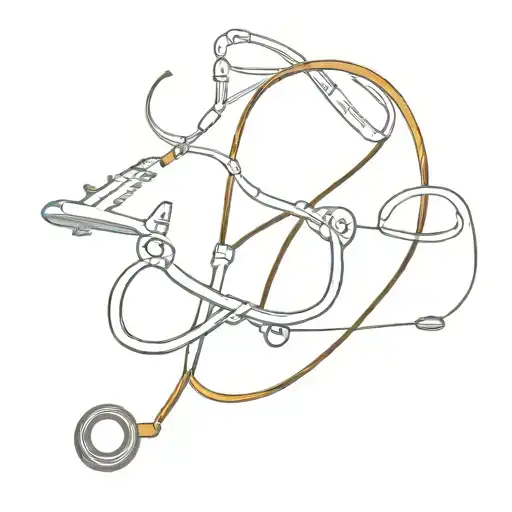 stethoscope and aircraft tattoo design idea