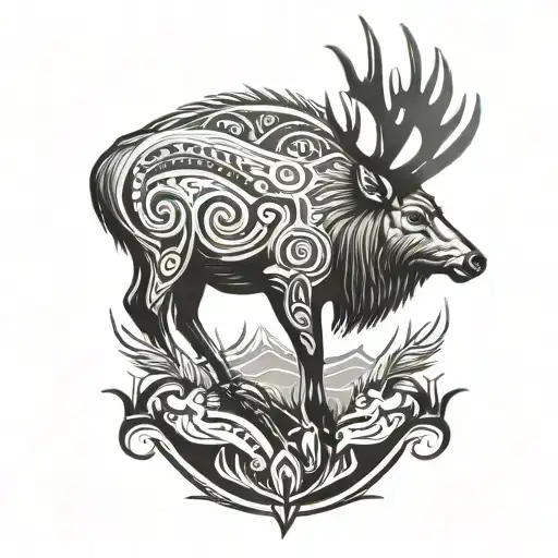 elk tribal tattoo tattoo design idea