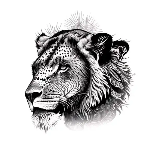 africa big five elements tattoo design idea