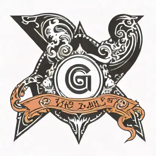 black and white pokeball with a capital letter Q in the middle tattoo design idea