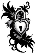 heart shaped lock tattoo design idea