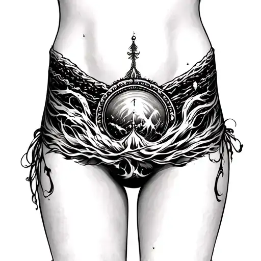 ocean garter belt on thigh tattoo tattoo design idea