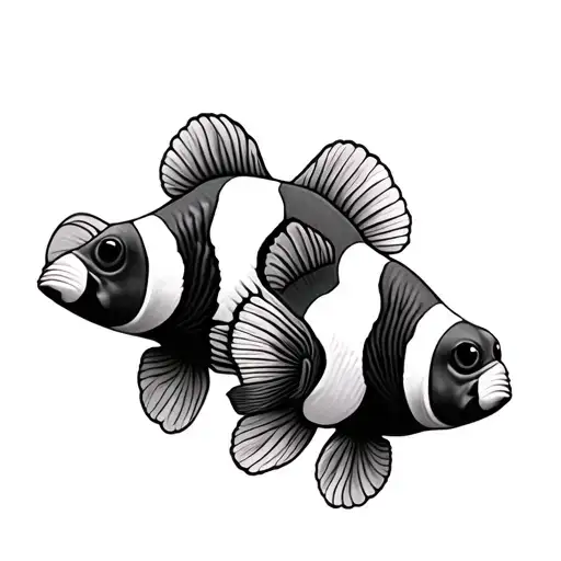 Clownfish pair father / daughter tattoo design idea