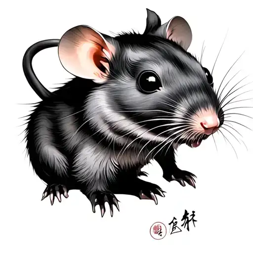 Chinese Rat tattoo design idea