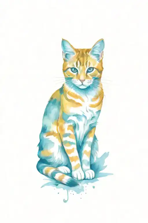 orange tabby cat tattoo design idea