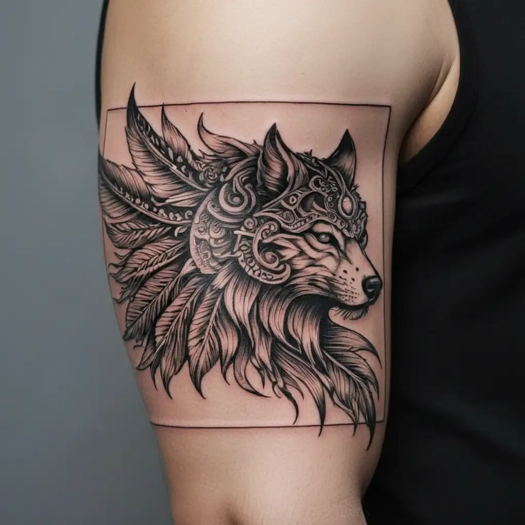 Indian Navy, Lone Wolf tattoo design idea