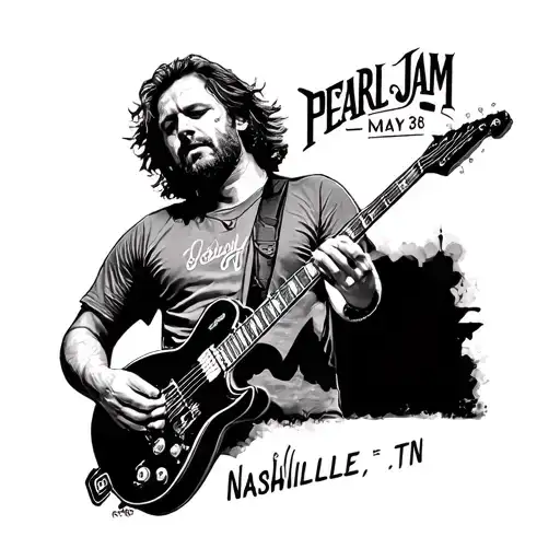 Pearl Jam - Nashville, TN May 8, 2025 prominently displayed tattoo design idea