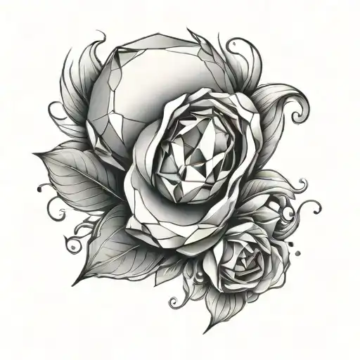 ruby stone sculpture tattoo design idea