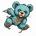 blue teddy bear tattoo design idea