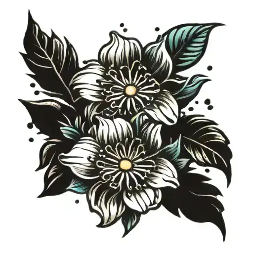 flower busting through dirt tattoo design idea