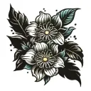 flower busting through dirt tattoo design idea