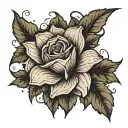 flower busting through dirt tattoo design idea