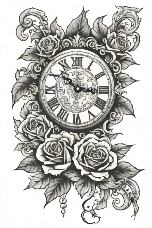 clock time 1:15, date july 9th 2022 death date, name flora crenshaw tattoo design idea