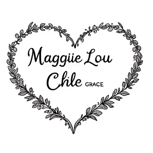 Names Maggie Lou and Chloe grace tattoo design idea