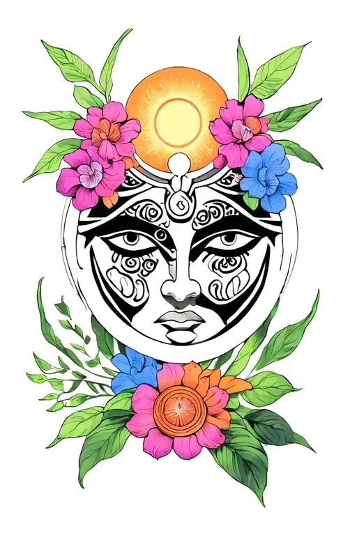 taíno sun god symbol tattoo design idea