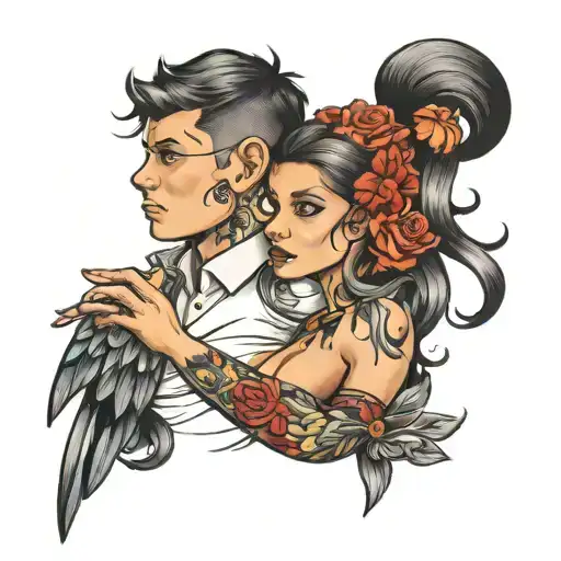 brother sister relationship tattoo design idea