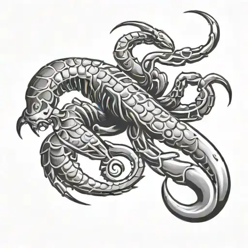 777 with scorpion tattoo design idea