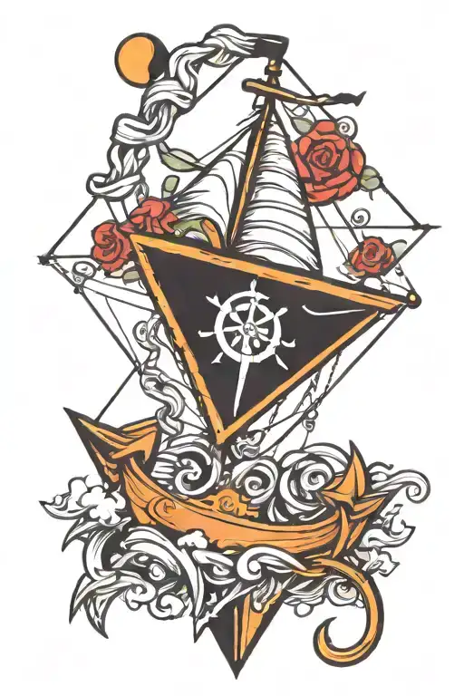 anchor and a kite tattoo design idea