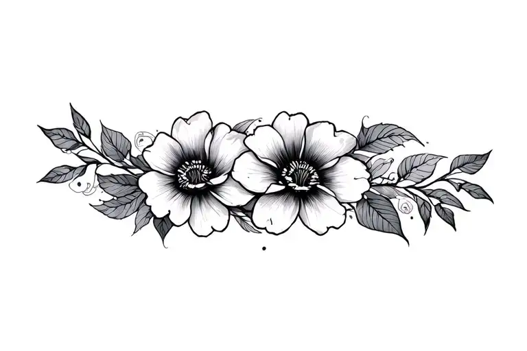 Japon inspired floral men tattoo design idea
