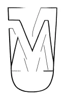 black M M letter tattoo design idea