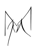 black M M letter tattoo design idea