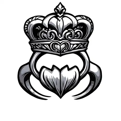 claddagh ring tattoo simple outline tattoo design idea