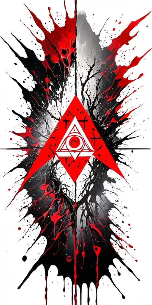 Valknut,Vegvisir,Aegishjalmur, Yggdrasil,4 parts divided tattoo design idea