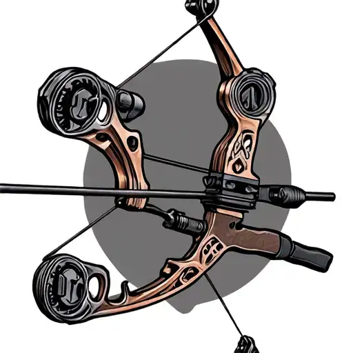 a compound bow drawing for a man's tattoo tattoo design idea