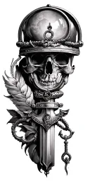 anchor and magnifying glass tattoo design idea