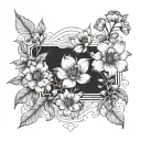 there's water in the flowers let's grow  tattoo design idea