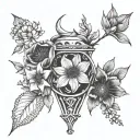 there's water in the flowers let's grow  tattoo design idea