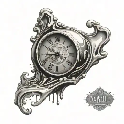 Dali melting Clock tattoo design idea