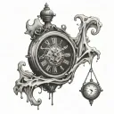 Dali melting Clock tattoo design idea