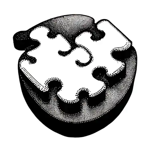 autism puzzle piece tattoo design idea
