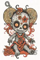 voodoo doll evil tattoo design idea