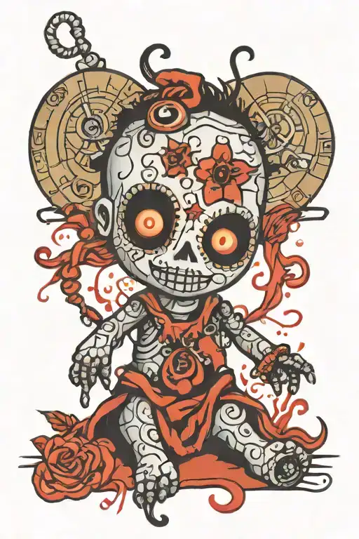 voodoo doll evil tattoo design idea