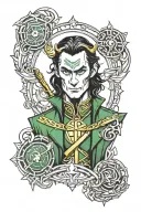 Loki Marvel God tattoo design idea