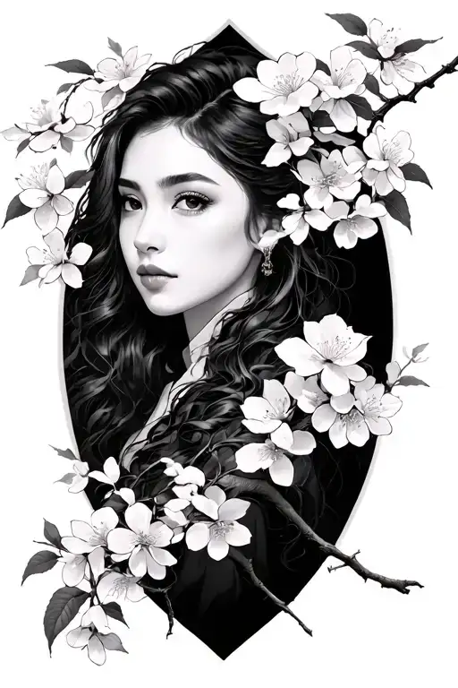 a Chinese cherry blossom tree with Erin brooks in it  tattoo design idea