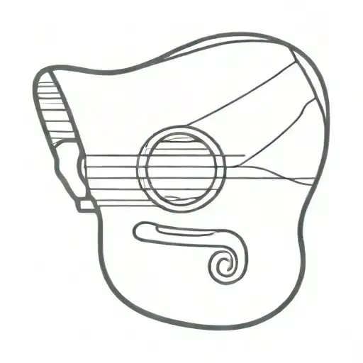guitar and thumb print inside tattoo design idea